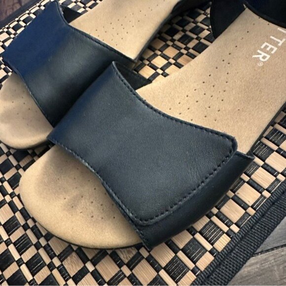 Hotter Black Leather Comfort Open-Toe Sandals Size 5 - Picture 5 of 13